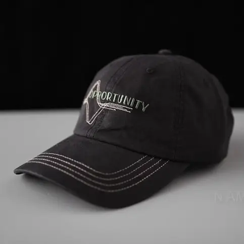 White Korean Baseball Cap with Letter Embroidery - Image 9