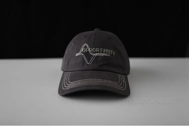 White Korean Baseball Cap with Letter Embroidery — feature 10