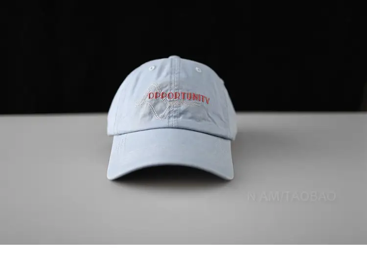 White Korean Baseball Cap with Letter Embroidery — feature 14