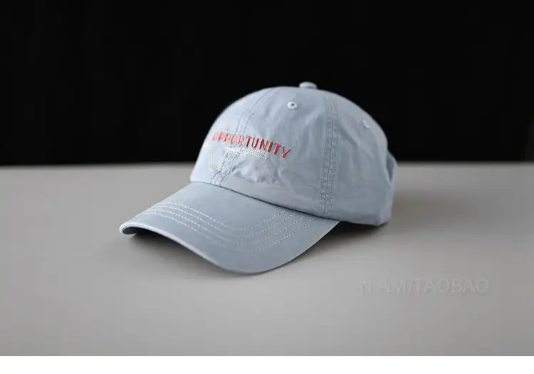 White Korean Baseball Cap with Letter Embroidery - Image 5