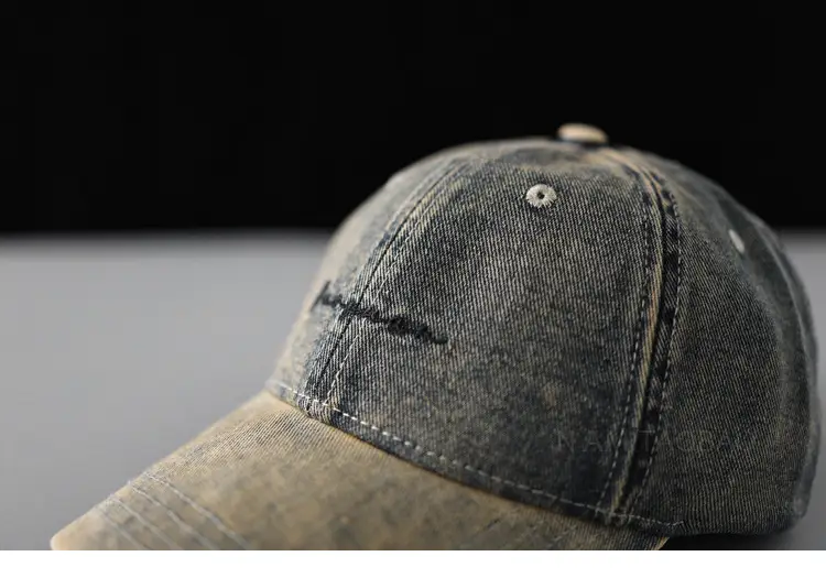 Vintage Letter Embroidered Baseball Cap Unisex Light Grey — feature 11