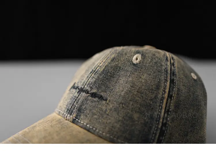 Vintage Letter Embroidered Baseball Cap Unisex Light Grey — feature 12