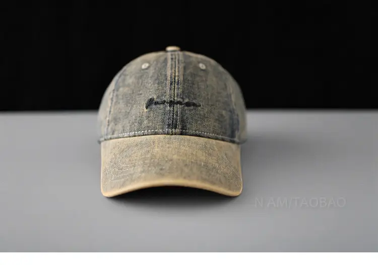 Vintage Letter Embroidered Baseball Cap Unisex Light Grey — feature 2