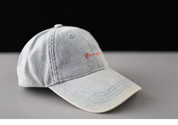 Vintage Letter Embroidered Baseball Cap Unisex Light Grey — feature 4