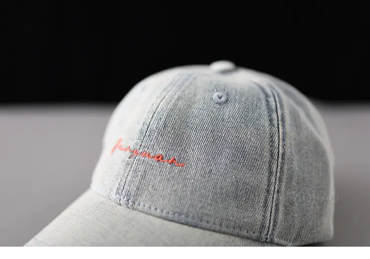 Vintage Letter Embroidered Baseball Cap Unisex Light Grey — feature 7