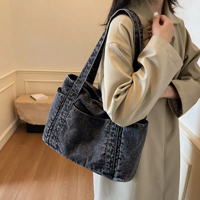 Denim Crossbody Bag Large Capacity for Women