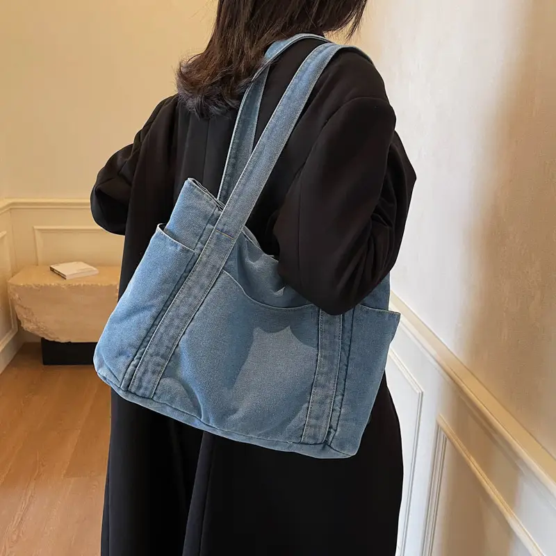 Denim Crossbody Bag Large Capacity for Women