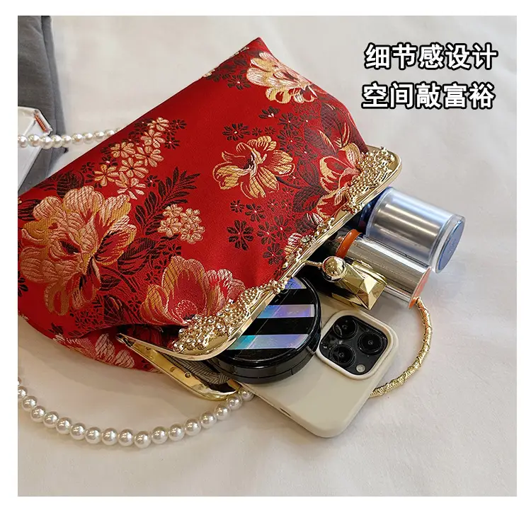 Green Embroidered Tassel Handbag for Women — feature 12