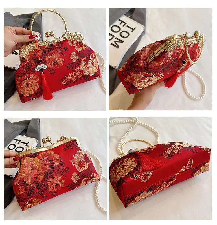 Green Embroidered Tassel Handbag for Women — feature 14
