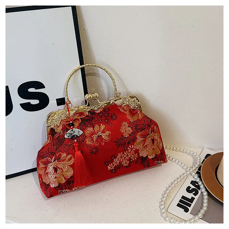 Green Embroidered Tassel Handbag for Women — feature 21