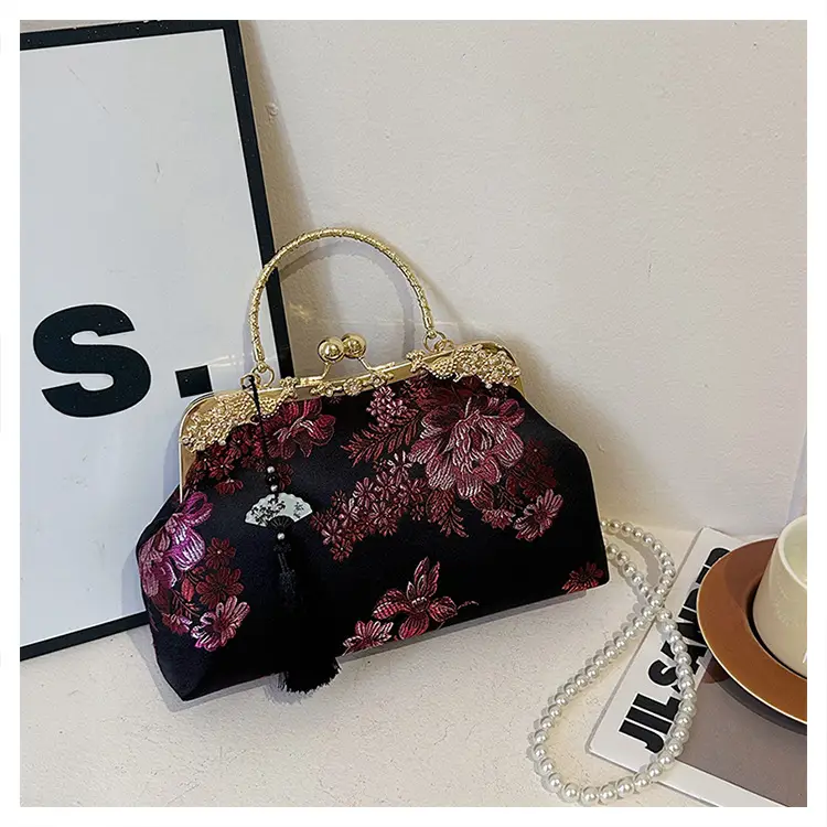 Green Embroidered Tassel Handbag for Women — feature 23