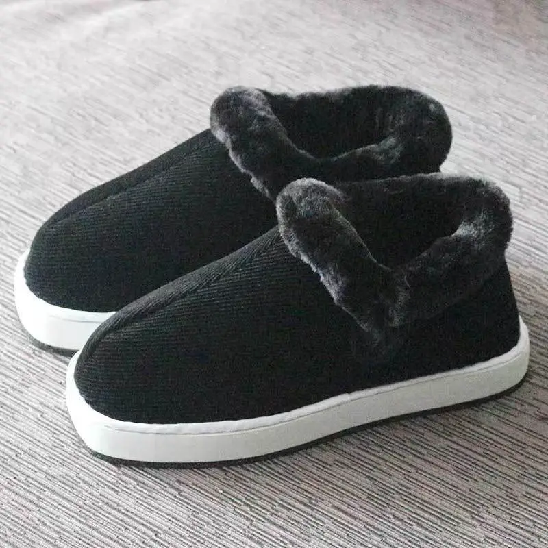 Winter Thickened Warm Handmade Cotton Shoes fleece-lined Non-slip Old Cotton Shoes Thick-soled Men's and Women's Cotton Slippers Bag Heel Handmade Cloth Shoes - Image 2