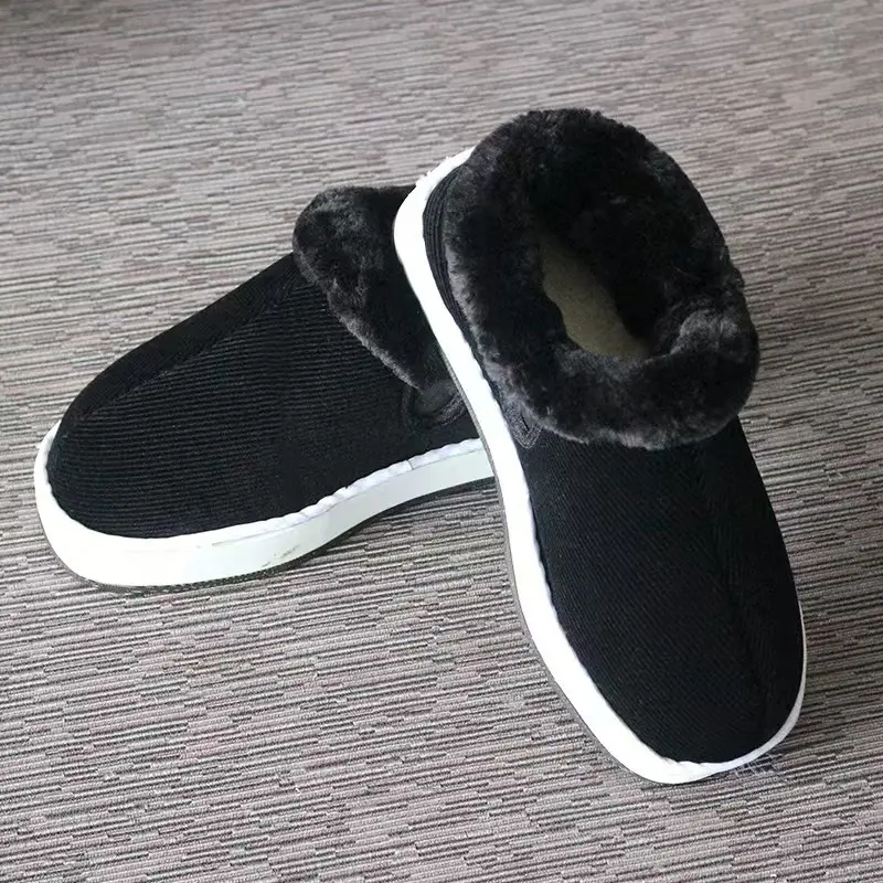 Winter Thickened Warm Handmade Cotton Shoes fleece-lined Non-slip Old Cotton Shoes Thick-soled Men's and Women's Cotton Slippers Bag Heel Handmade Cloth Shoes - Image 4