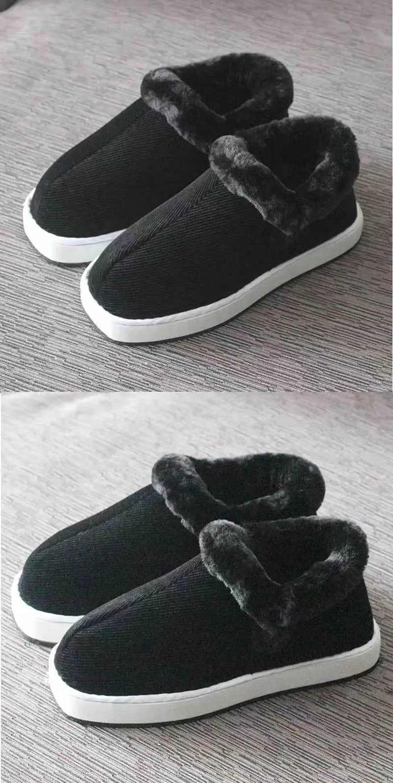 Winter Thickened Warm Handmade Cotton Shoes fleece-lined Non-slip Old Cotton Shoes Thick-soled Men's and Women's Cotton Slippers Bag Heel Handmade Cloth Shoes — feature 4