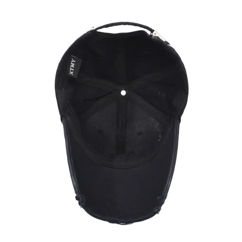 Men's Black Washable Letter Embroidered Baseball Cap - Image 9