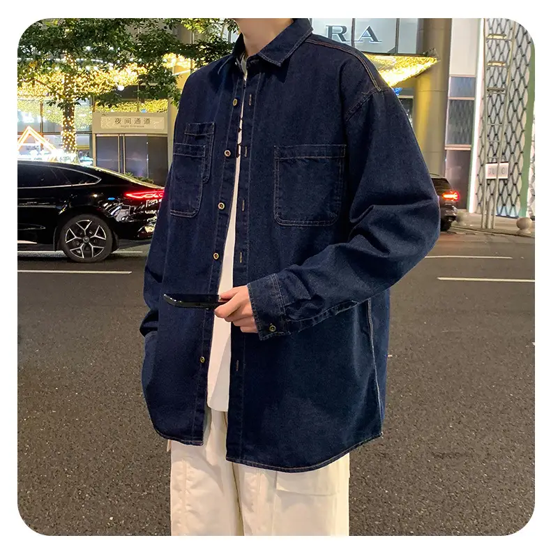 NASA Navy Denim Shirt Men Spring Autumn 2025 — feature 11