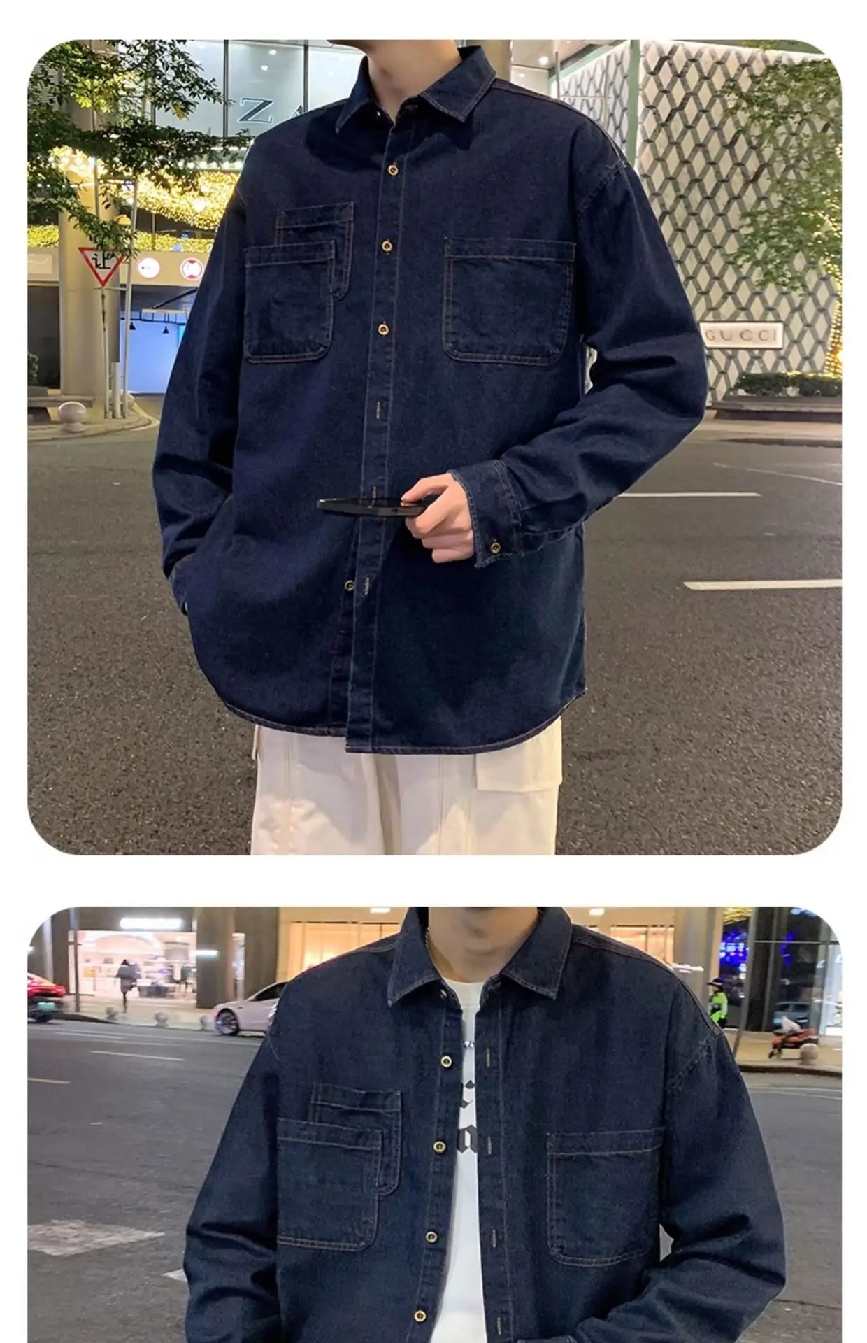 NASA Navy Denim Shirt Men Spring Autumn 2025 — feature 12