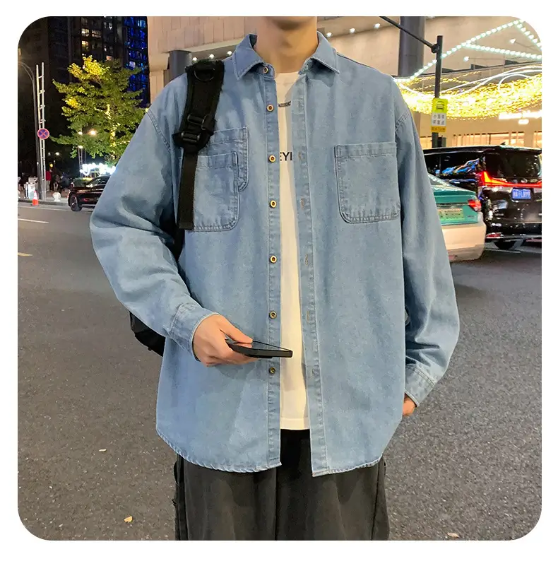NASA Navy Denim Shirt Men Spring Autumn 2025 — feature 14