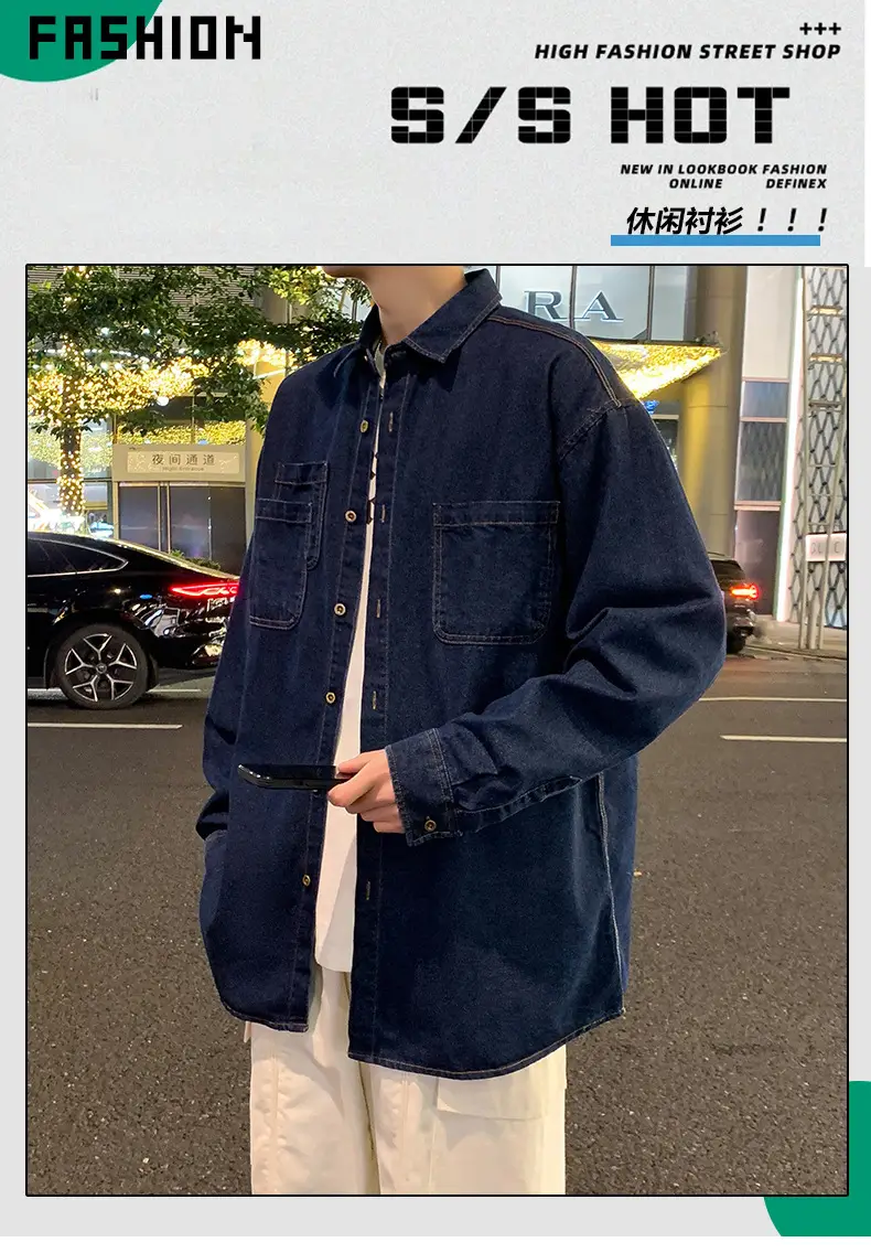 NASA Navy Denim Shirt Men Spring Autumn 2025 — feature 2