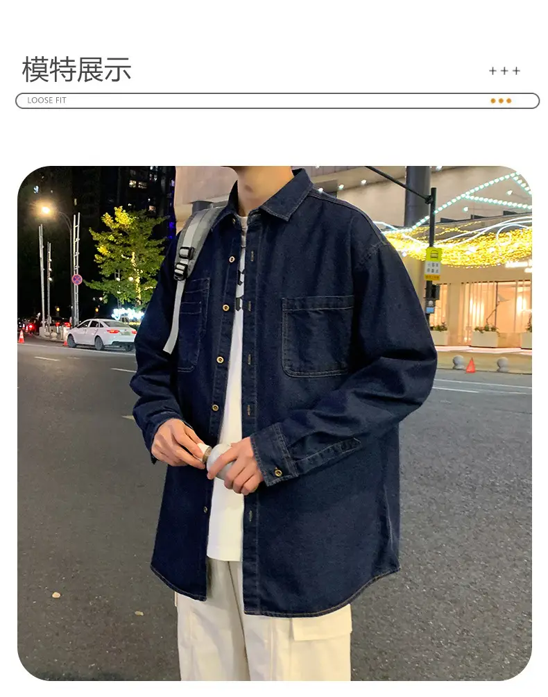 NASA Navy Denim Shirt Men Spring Autumn 2025 — feature 8