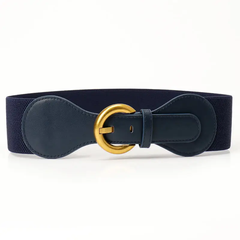 Women's Vintage Pin Buckle Elastic Waist Belt Brown - Image 4