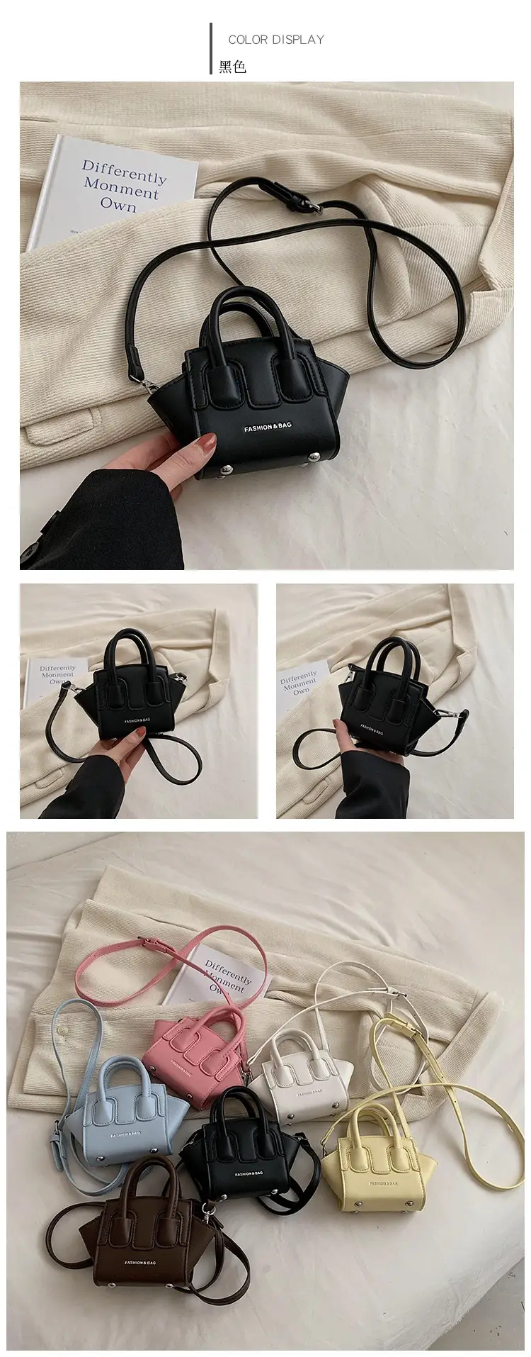 New Mori Style Textured Girl's Shoulder Bag Brown — feature 14