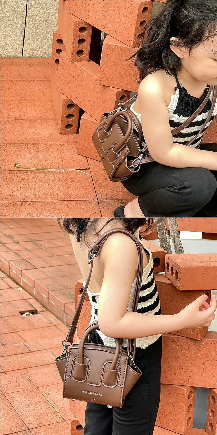 New Mori Style Textured Girl's Shoulder Bag Brown — feature 7