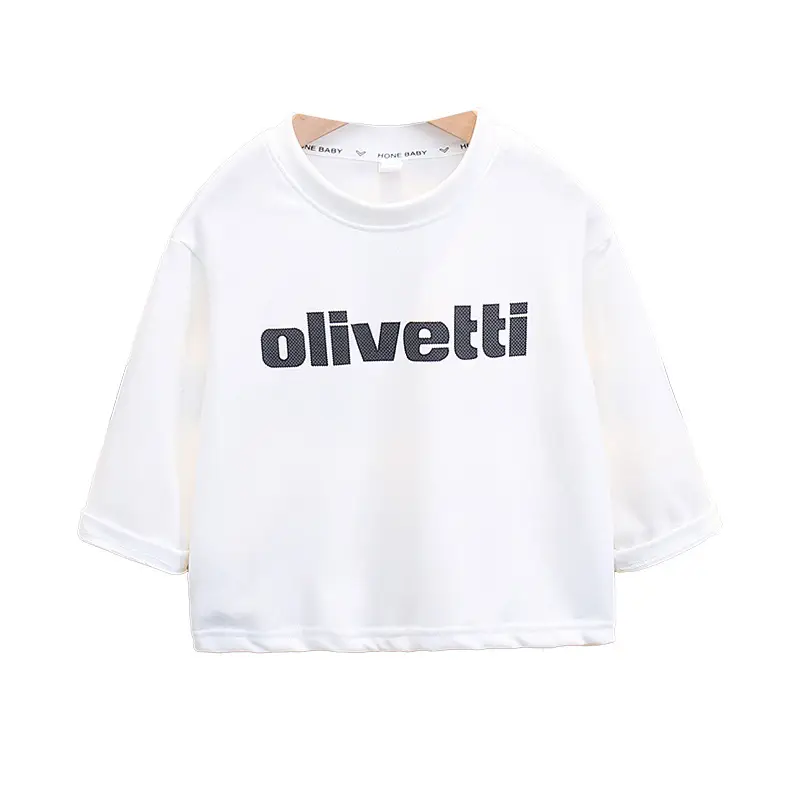 Boys Cotton Oliveetti Print Long Sleeve T-Shirt White 2025 - Image 5