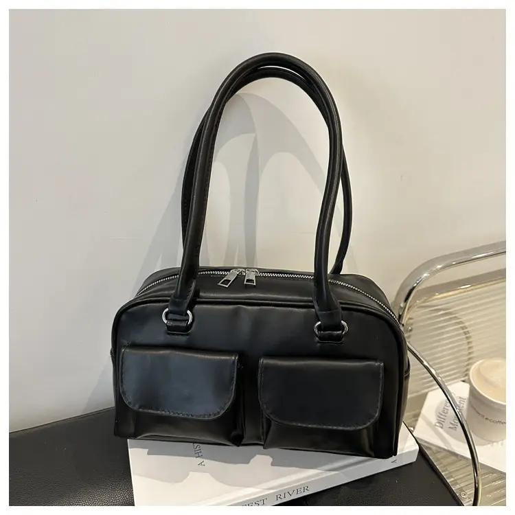 Vintage Brown Women's Shoulder Bag with 3 Pockets — feature 23