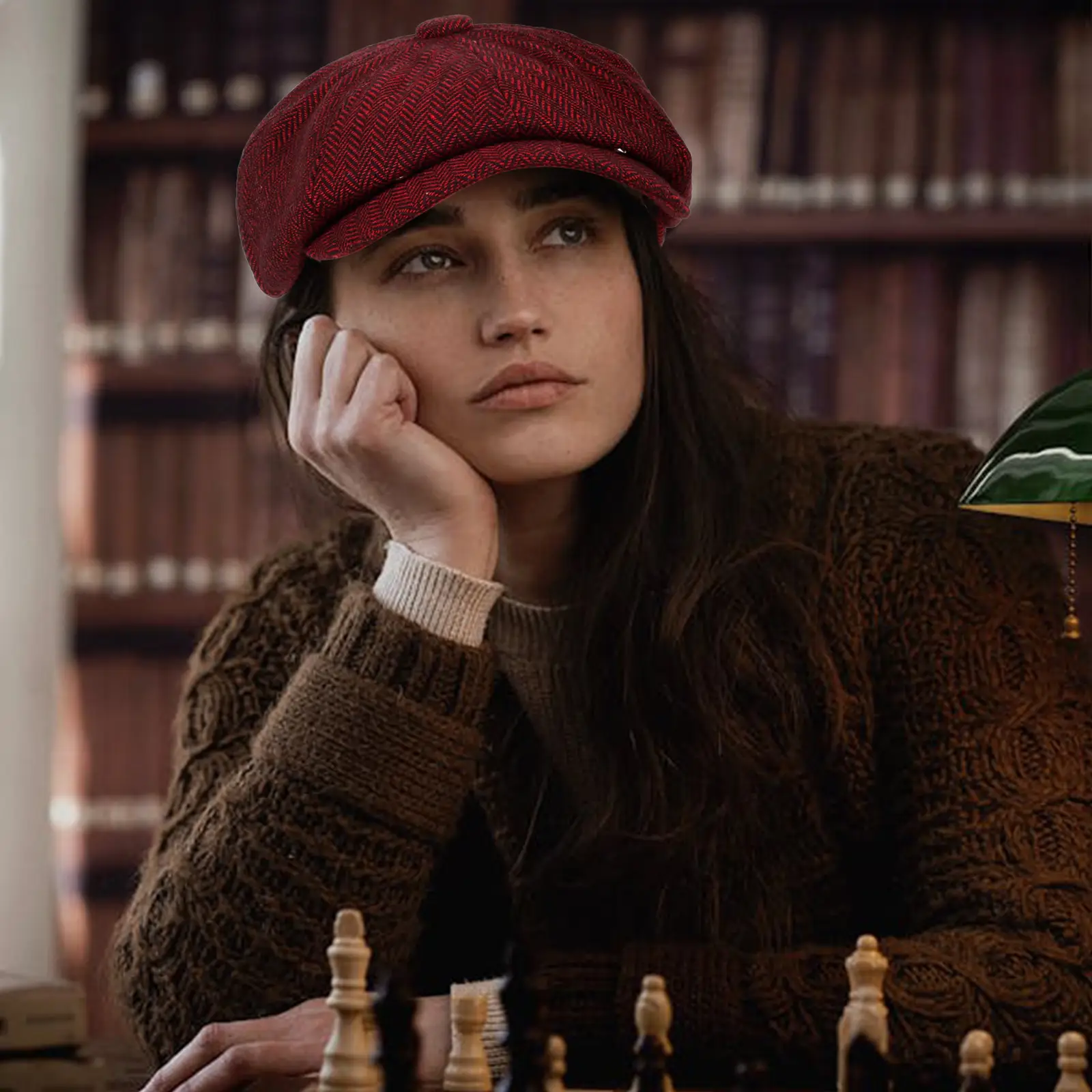 British Style Herringbone Cap for Boys Men Winter