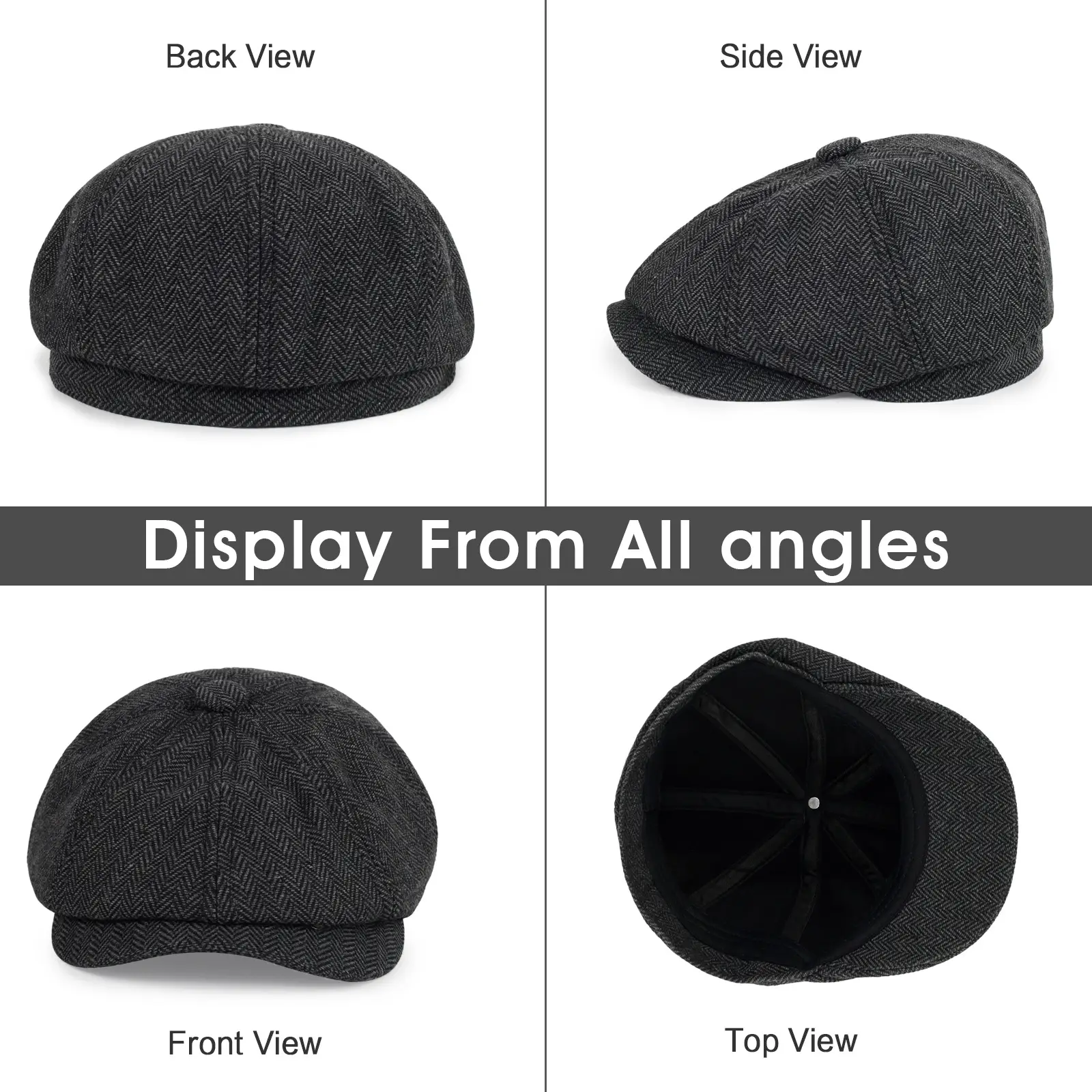 British Style Herringbone Cap for Boys Men Winter — feature 7