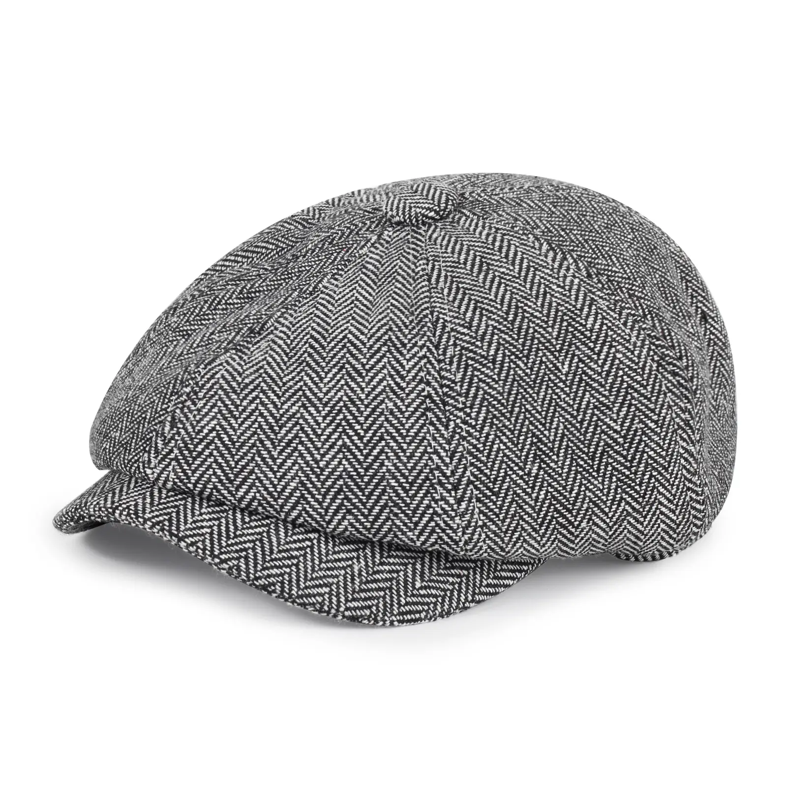 British Style Herringbone Cap for Boys Men Winter