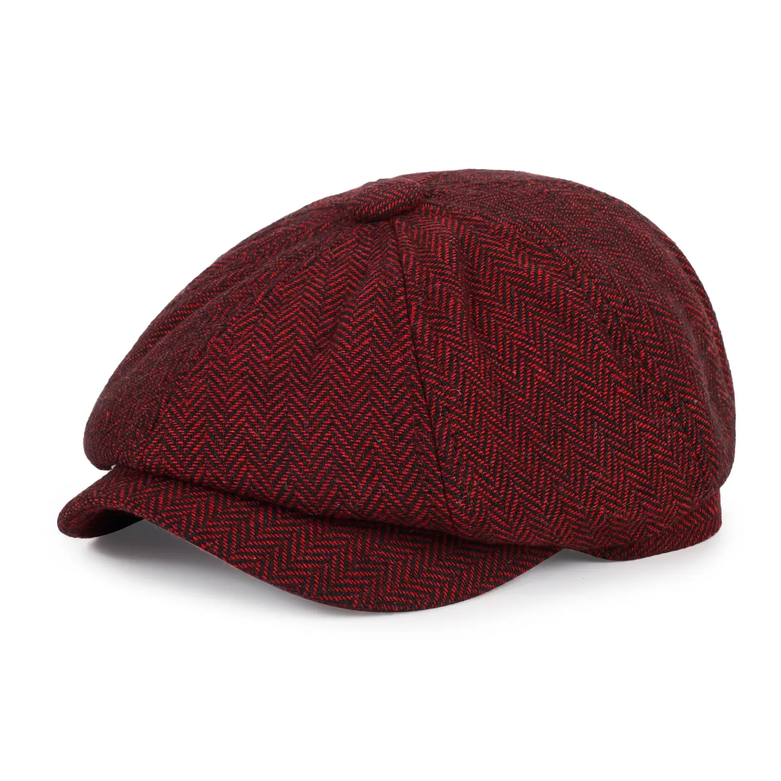 British Style Herringbone Cap for Boys Men Winter