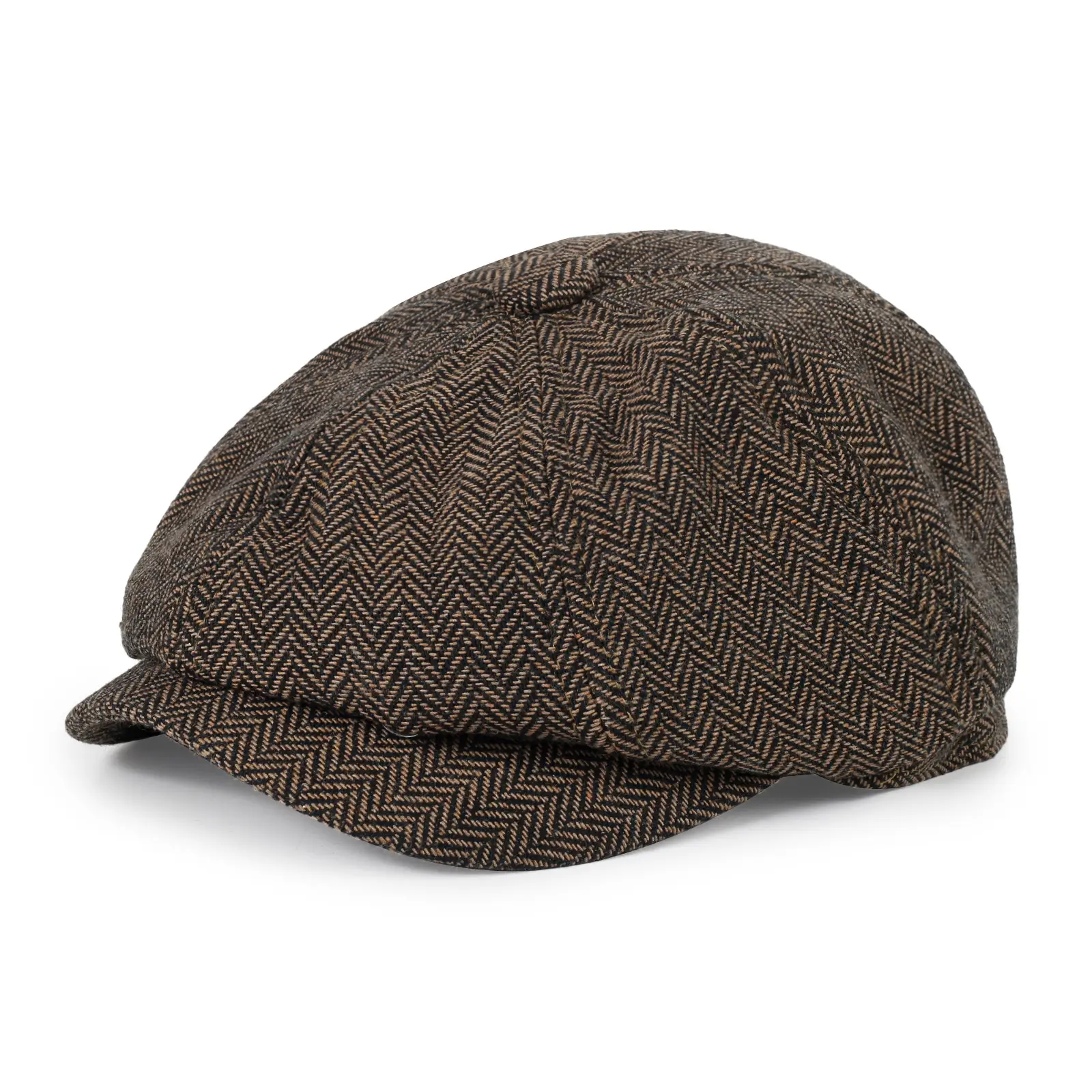 British Style Herringbone Cap for Boys Men Winter