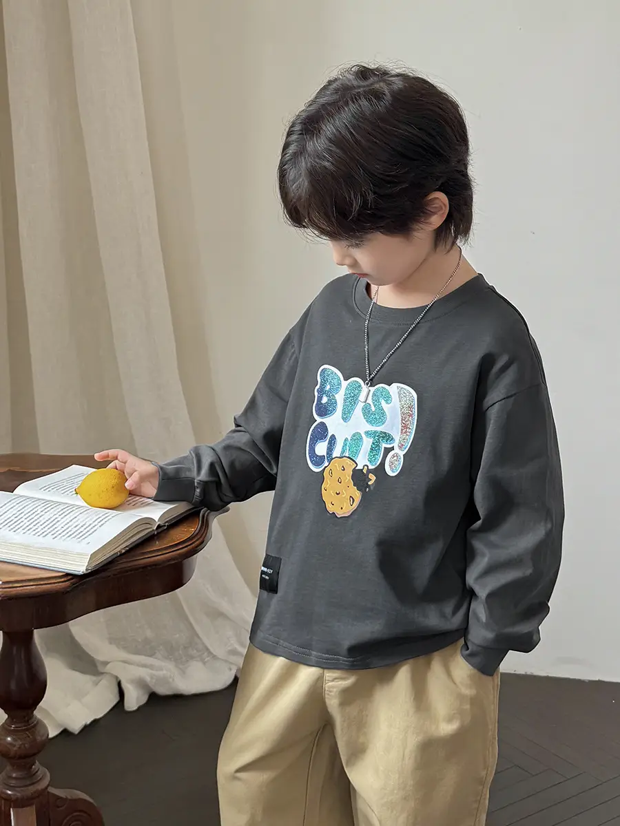 Pure Cotton Boys Long Sleeve T-Shirt Spring 2026 - Image 5