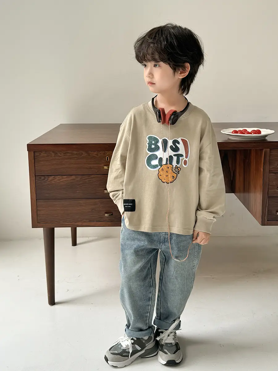 Pure Cotton Boys Long Sleeve T-Shirt Spring 2026 - Image 6