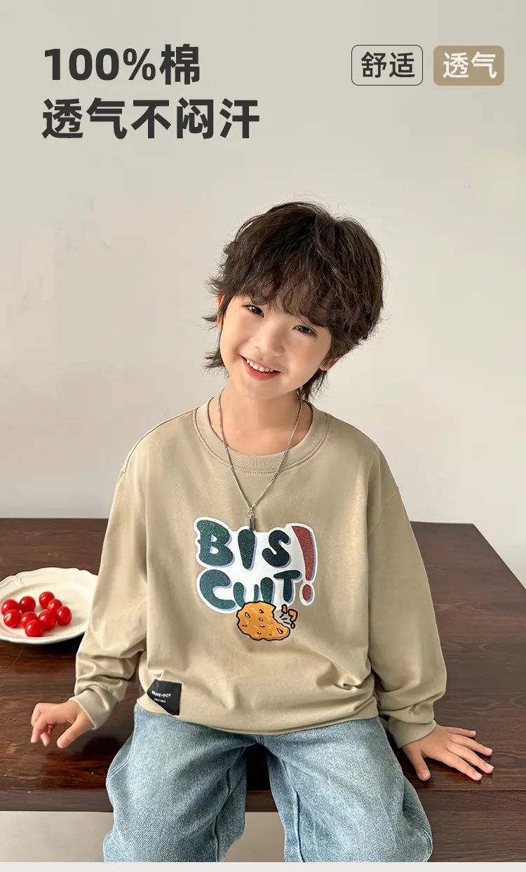 Pure Cotton Boys Long Sleeve T-Shirt Spring 2026 — feature 2