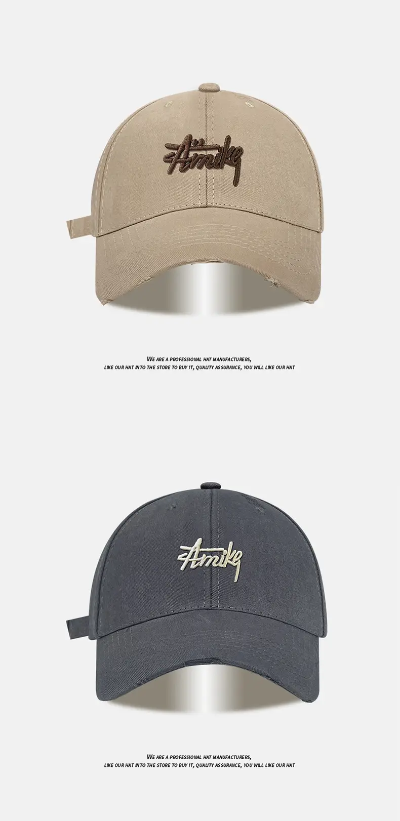 Three-Dimensional Embroidered Baseball Cap Grey — feature 6