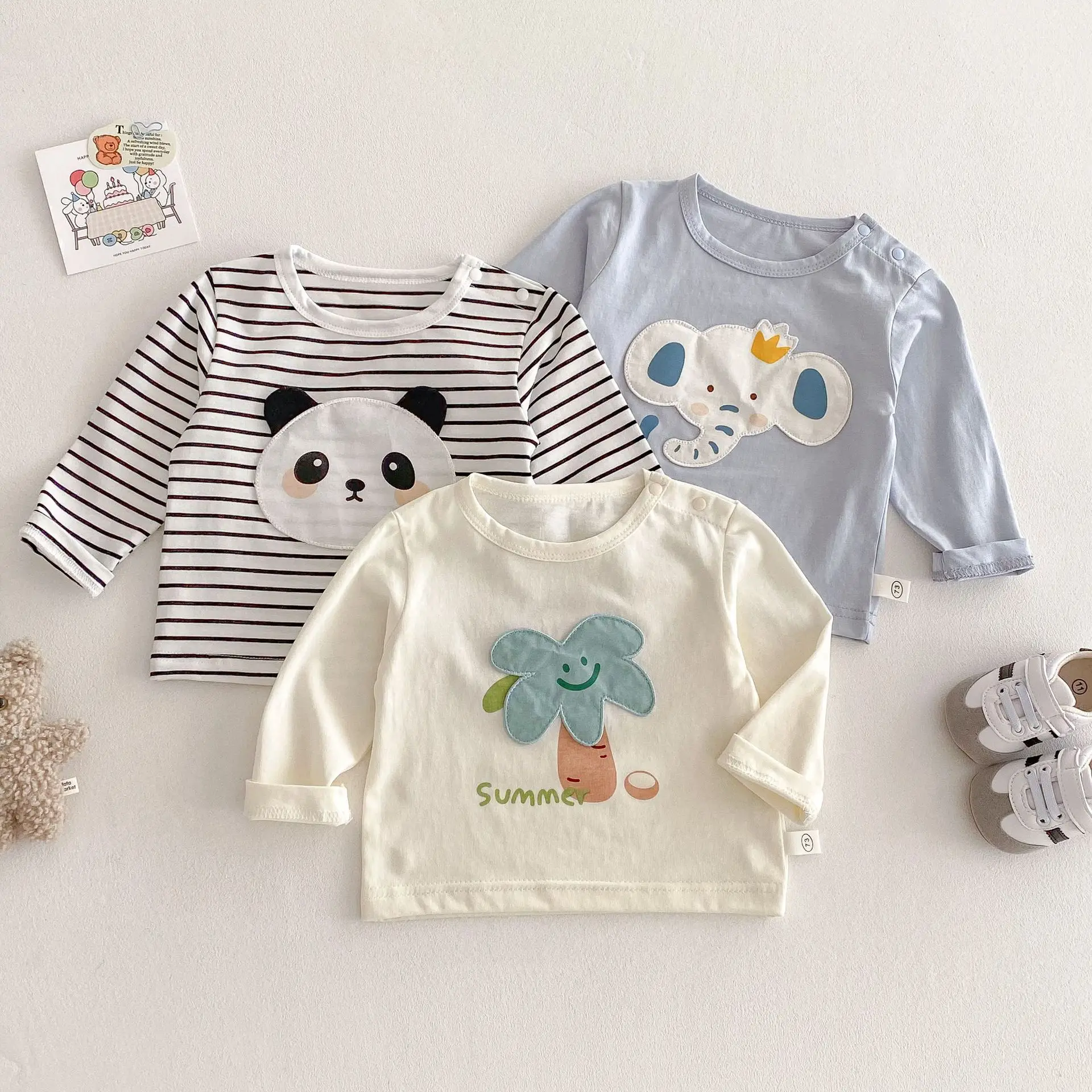 Kids Cartoon T-Shirt Light Blue 0-5Yr Boys Korean Style - Image 7