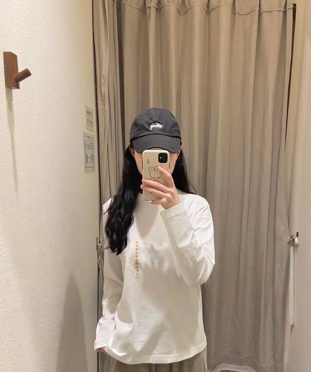 MJUNLQIOU Home Youjia Long Sleeve Base Shirt Black and White T-Shirt Cotton All-match Unisex Collar with Logo White — feature 17