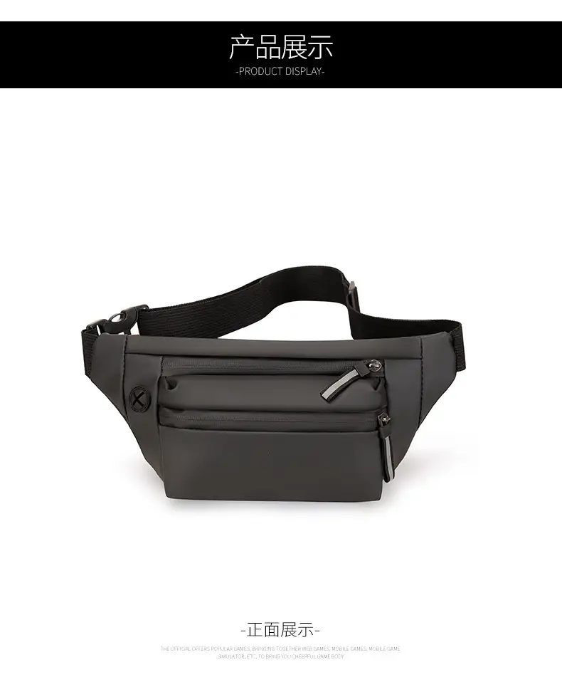 Men's Crossbody Phone Bag Black Large Capacity — feature 12