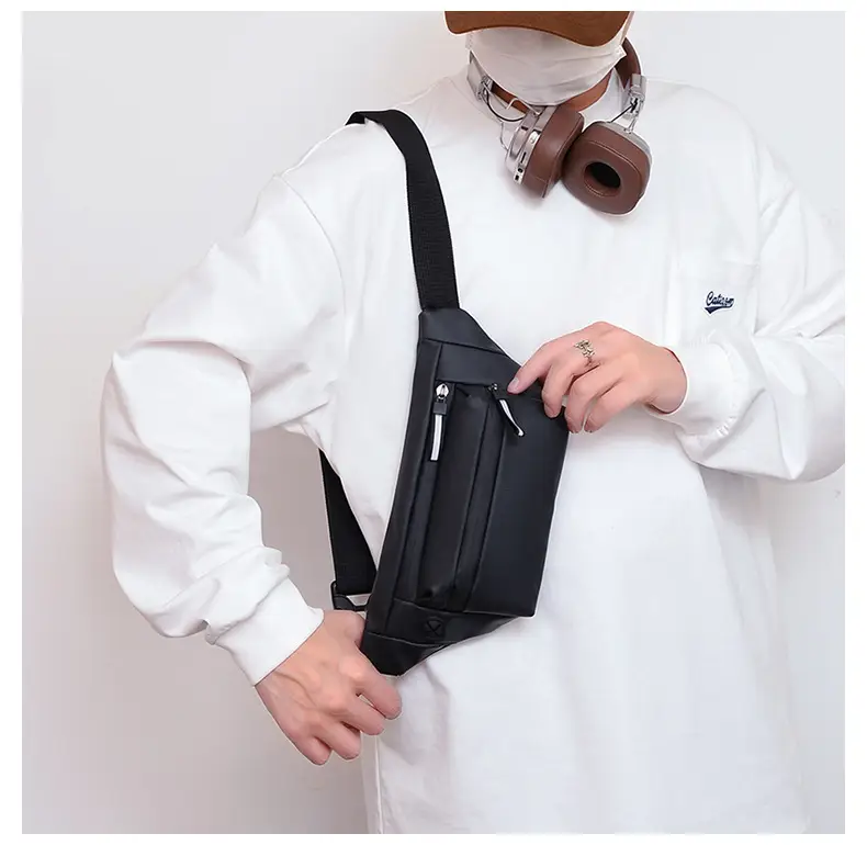 Men's Crossbody Phone Bag Black Large Capacity — feature 25