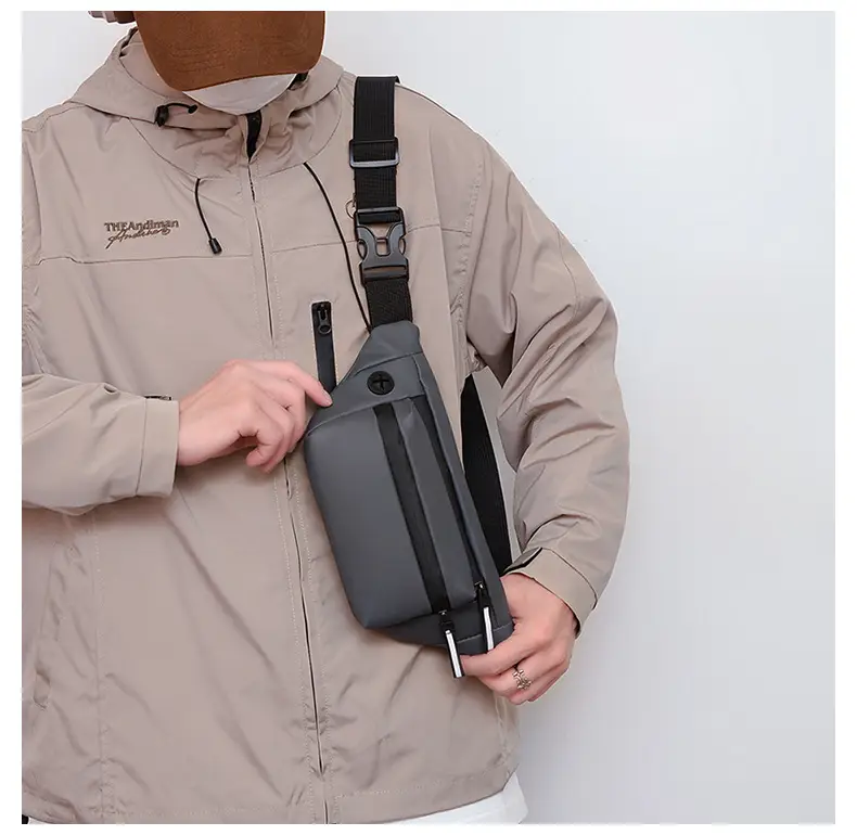 Men's Crossbody Phone Bag Black Large Capacity — feature 31