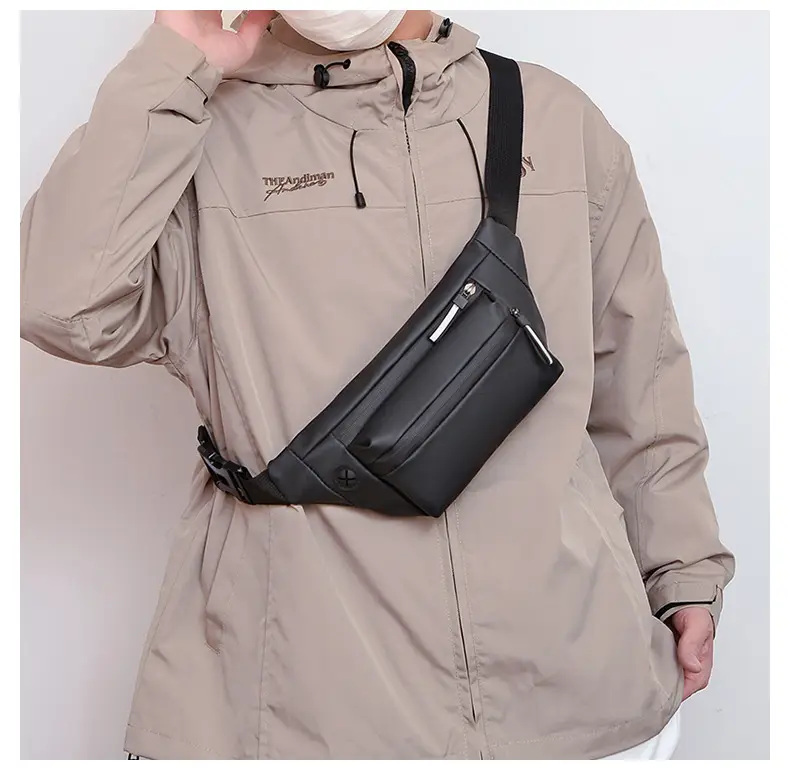 Men's Crossbody Phone Bag Black Large Capacity — feature 32