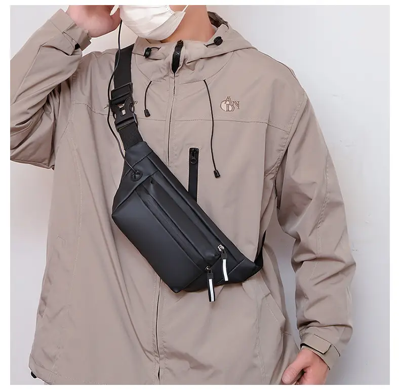 Men's Crossbody Phone Bag Black Large Capacity — feature 34
