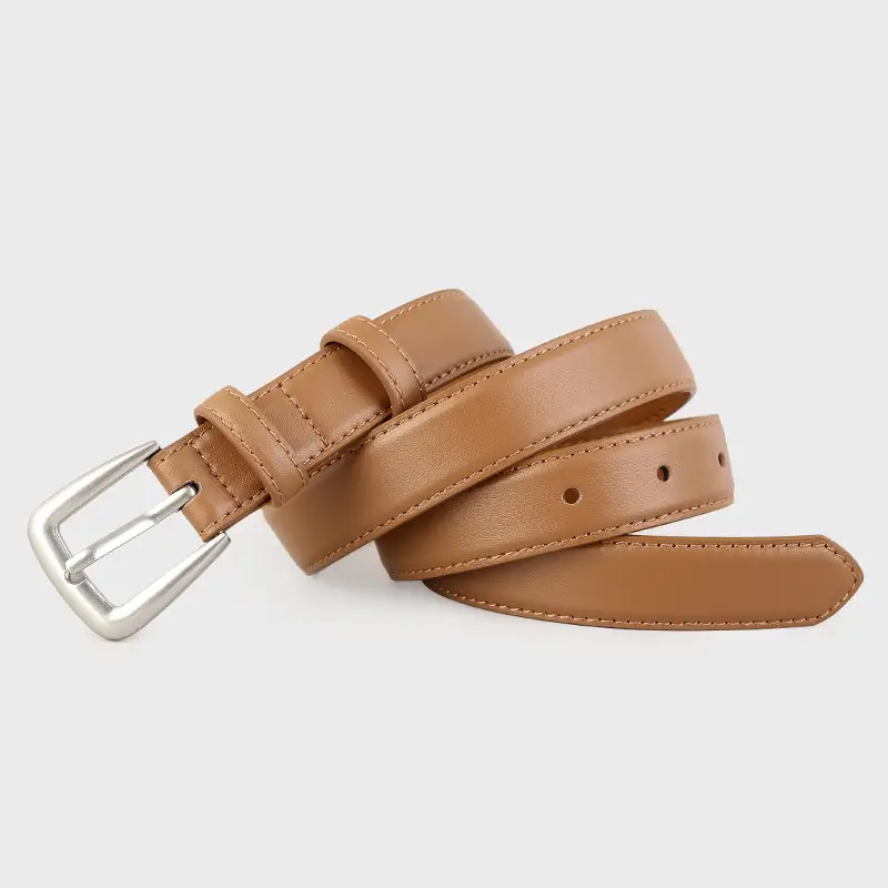 Black Genuine Leather Women's Belt with Korean Pin Buckle - Image 5