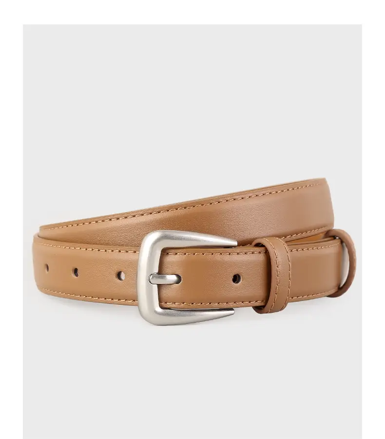 Black Genuine Leather Women's Belt with Korean Pin Buckle — feature 17