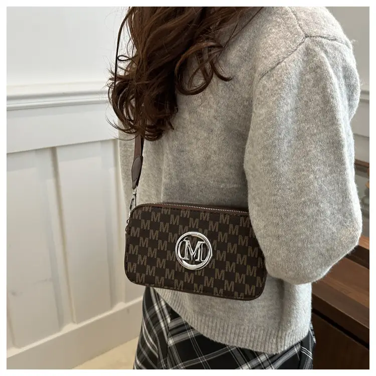 Vintage Printed Crossbody Bag with M Logo 2025 Spring New — feature 24