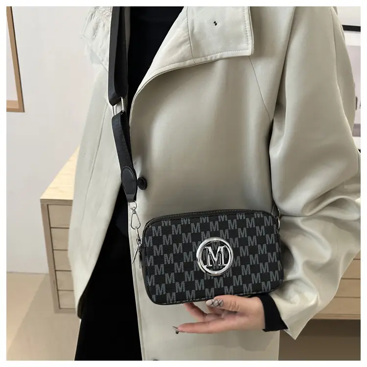 Vintage Printed Crossbody Bag with M Logo 2025 Spring New — feature 26