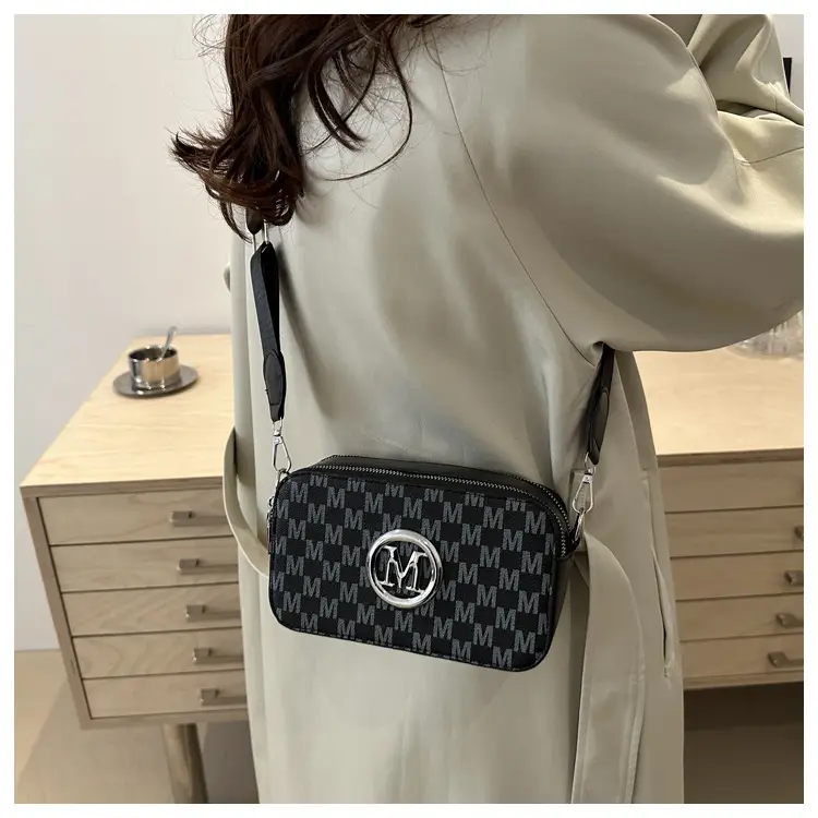 Vintage Printed Crossbody Bag with M Logo 2025 Spring New — feature 29
